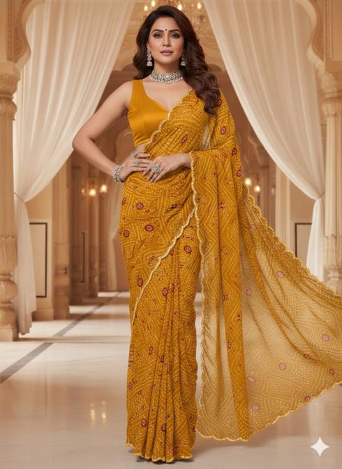 Vasthrlay Georgette Sequined Embroidered Designer