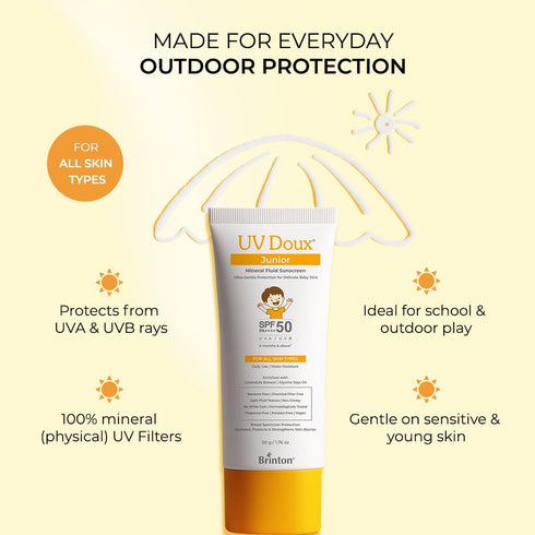 UV Doux Junior Mineral Fluid Sunscreen SPF 50 for Babies & Kids