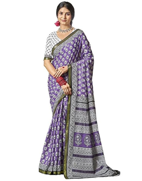 Siril Women'S Pure Cotton Saree | Printed Saree With Unstitched Blouse Piece