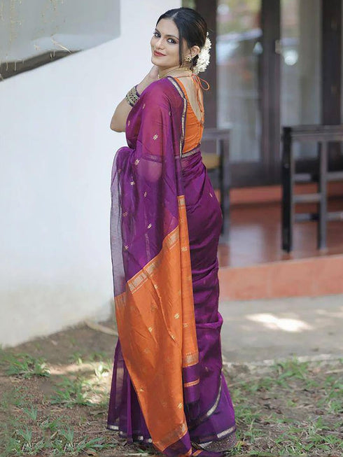 Vasthrlay Banarasi Unstitched Saree