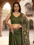 Vasthrlay Multicolour Floral Print Ready To Wear Linen Saree