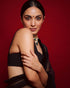Vasthrlay Black Georgette Unstitched Saree