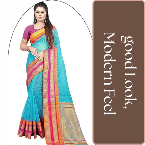 Vasthrlay Women's Cotton Premium Friendly Saree