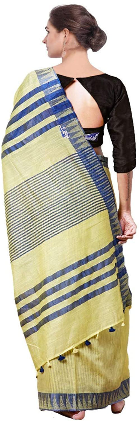 Vasthrlay Handloom Bhagalpuri Blouse Lemon Yellow