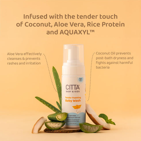 CITTA Foaming Baby Shampoo,Baby Body Wash & Moisturizing Baby Balm