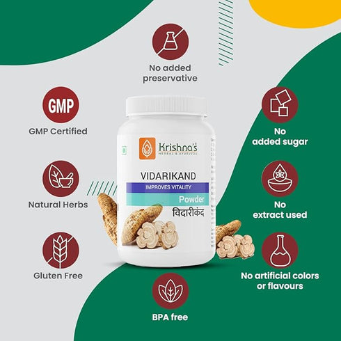 Krishna'S Herbal & Ayurveda Vidari Kand Powder