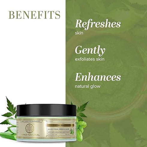 Khadi Herbal Ayurvedic Aloevera Neem And Basil F. Mass.Gel