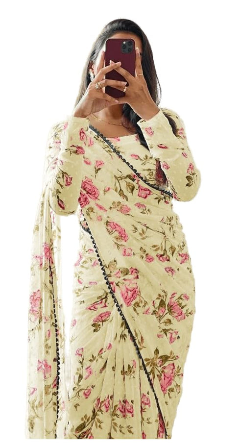 Vasthrlay Georgette Unstitched Saree