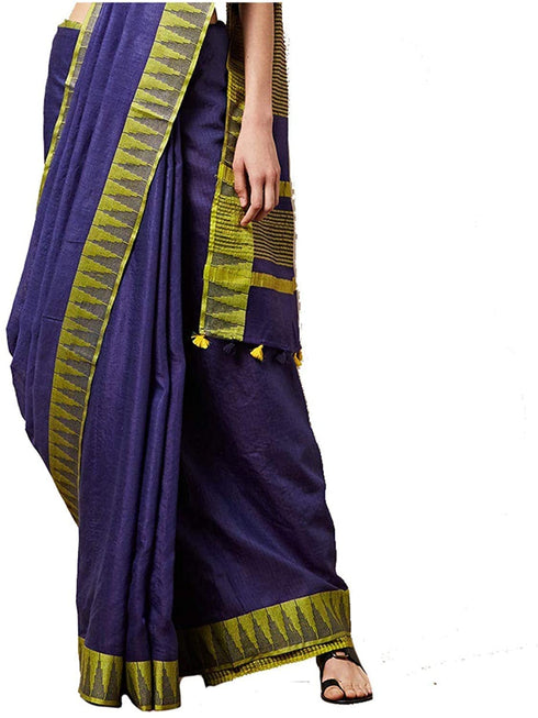 Vasthrlay Handloom Bhagalpuri Blouse Dark Blue