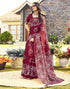 Vasthrlay Womens Printed Light Maroon Saree With Unstitched Blouse Piece