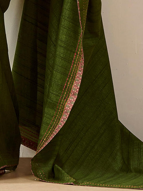 Vasthrlay Embroidery Peach Saree