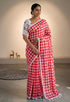 Vasthrlay Checks Floral Tassel Lightweight