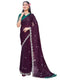 Vasthrlay Georgette Scalloped Teal Saree