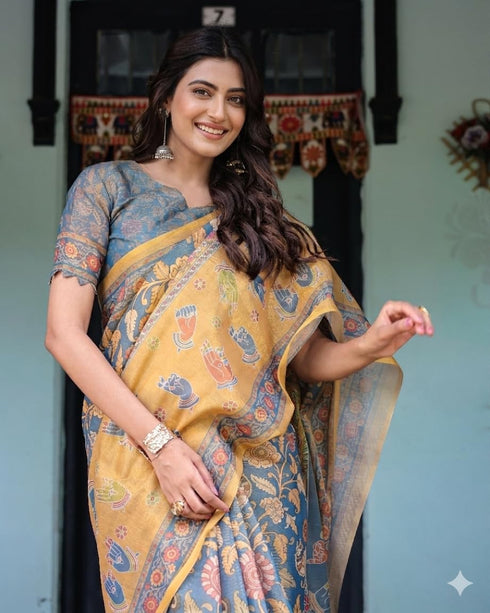 Vasthrlay Printed Handloom Unstitched