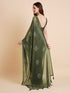 Vasthrlay Georgette Printed Unstitched Turquoise Saree