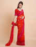 Vasthrlay Chiffon Printed Tie Dye Orange Saree