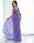 Vasthrlay Womens Jacquard Unstitched Lavender Saree