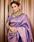 Vasthrlay Lavender Kanjivaram Wedding Saree