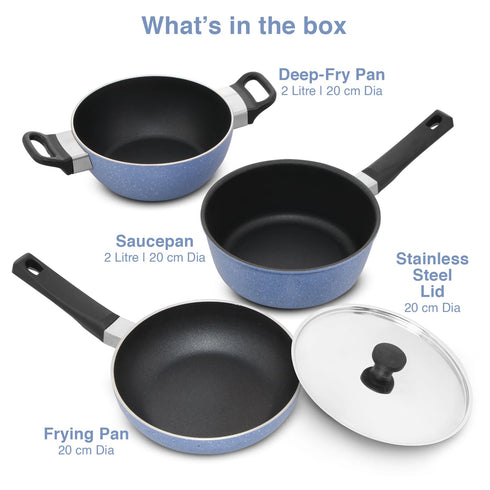 Hawkins Quik Nonstick Induction 4 Piece Cookware Set of Deep Kadhai