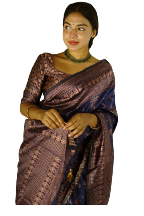 Vasthrlay Banarasi Border Unstitched Saree
