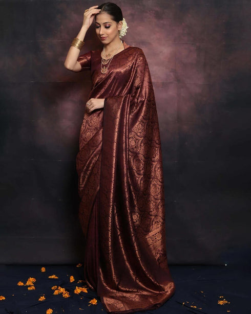 Vasthrlay Jacquard Traditional Unstitched Saree