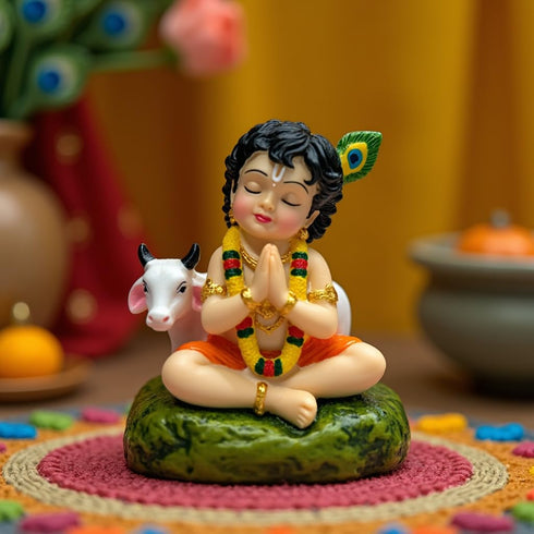 UNOVATE Krishna Idol Small | Lord Krishna Murti