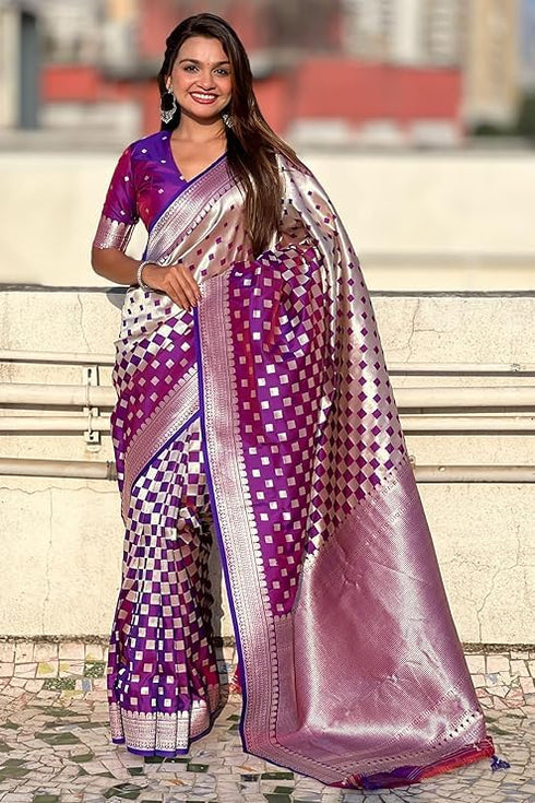 Vasthrlay Banarasi Unstitched Saree