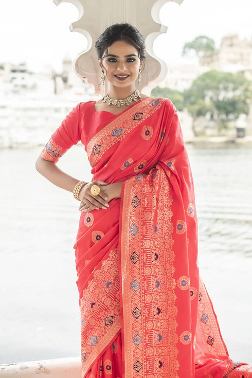 Vasthrlay Wine Jacquard Saree