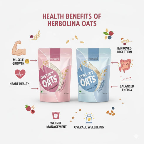 Herbolina Instant Oats and Steel Cut Oats Combo