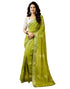 Vasthrlay Womens Printed Unstitched Olive Green Saree
