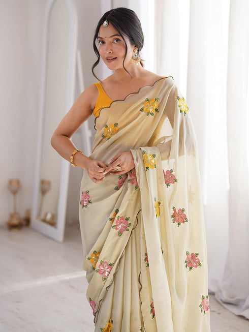 Vasthrlay Georgette Embroidered Unstitched Kr Ethnic Wear