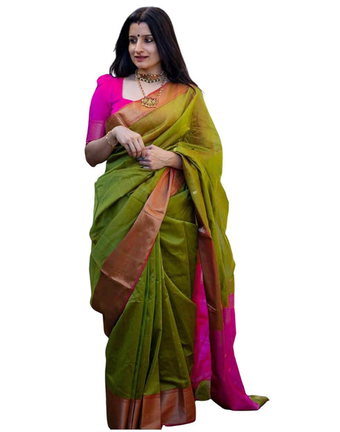 Vasthrlay Womens Jacquard Unstitched Lavender Saree