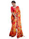 Vasthrlay Georgette Printed Unstitched Orange Saree