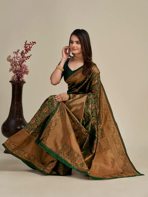 Vasthrlay Banarasi Unstitched Saree