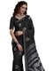 Vasthrlay Weaving Printed Black Saree With Unstitched Blouse Piece