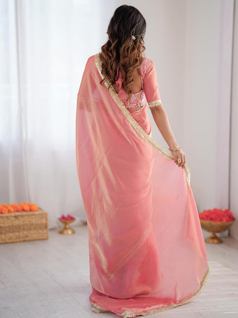 Vasthrlay Chanderi Printed Coffee Saree