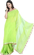 Vasthrlay Handloom Summer Contrast Vibrant Green