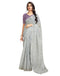 Vasthrlay Printed Striped Unstitched Peach Saree