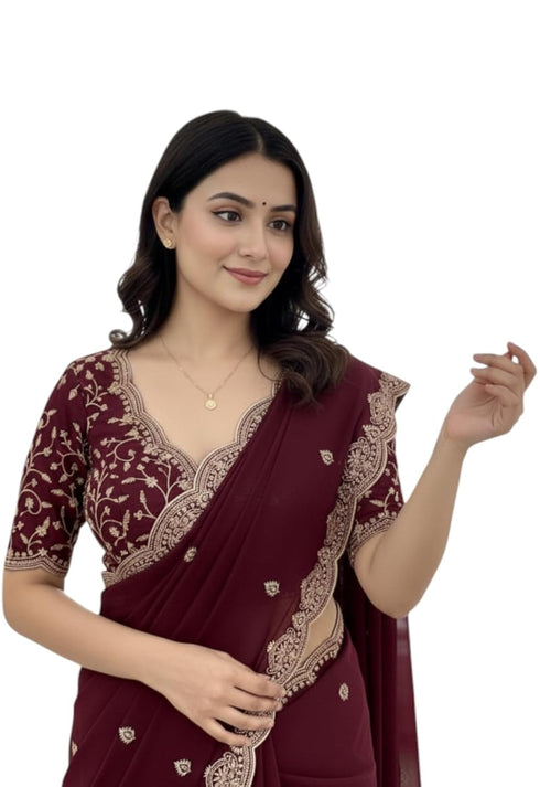 Vasthrlay Georgette Embroidered Az Ys Antya Ethnic Wear
