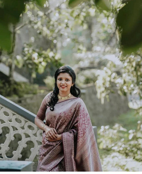 Vasthrlay Maroon Kanjivaram Wedding Saree