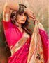 Vasthrlay Paithani Jacquard Unstitched Red Saree