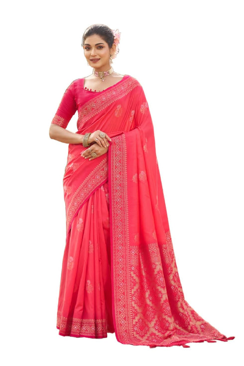 Vasthrlay Kanjivaram Unstitched Jacquard Stylish Saree
