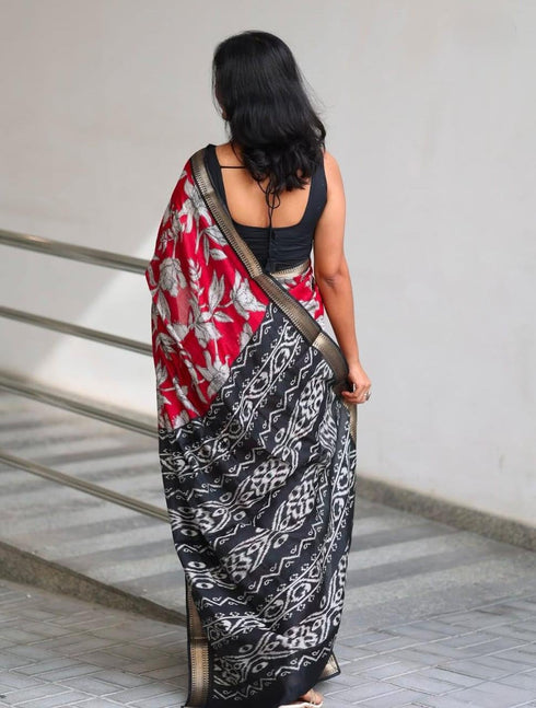 Vasthrlay Printed Lightweight Contrast Unstitched