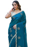 Vasthrlay Sequins Embroidery Peach Saree