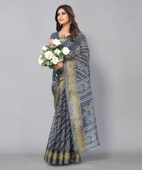 Vasthrlay Printed Yellow Jetpuri Ethnic Wear