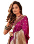 Vasthrlay Paithani Jacquard Unstitched Dark Green Saree