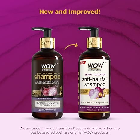 wow skin science onion collagen anti-hairfall shampoo 300ml