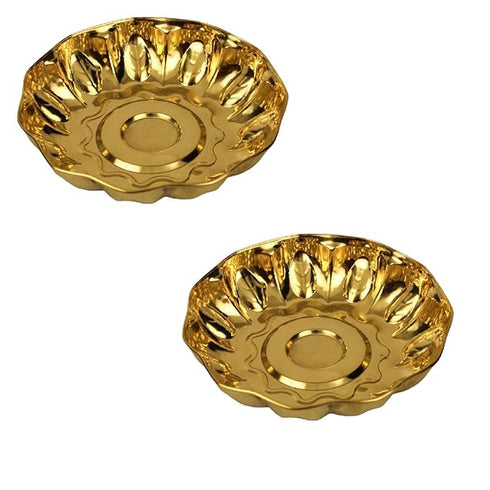 Brass Prasadam Plate 37 Grams Pack of 2