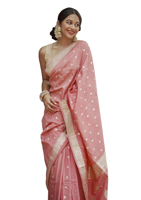 Vsathrlay Peach Banarasi Kanchipuram Ethnic Wear