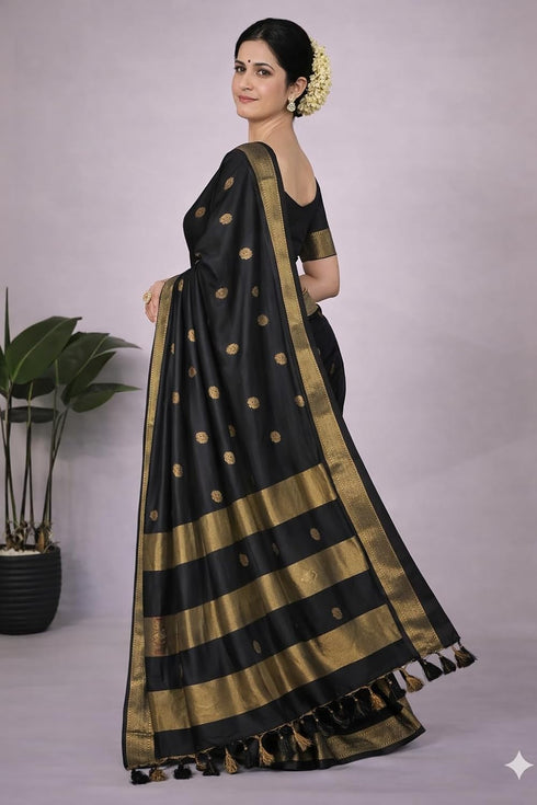 Vasthrlay Traditional Matching Unstitched Orangeblack